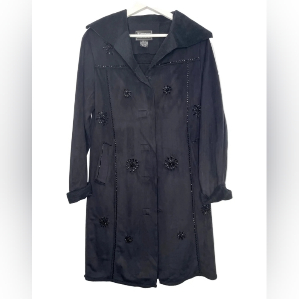 Black Embellished Long Coat